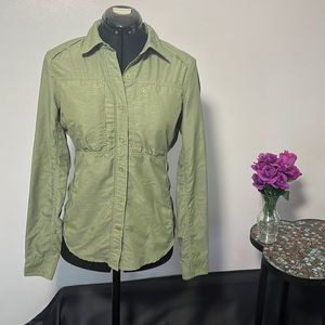 The North Face Light Weight Jacket Convertible Sleeves Military Green Size S